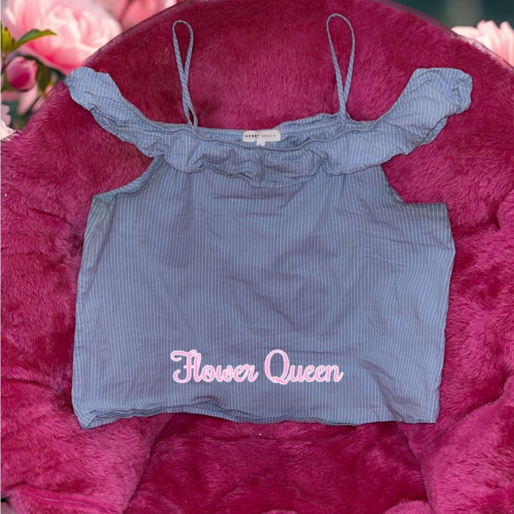 Blue Ruffle Camisole